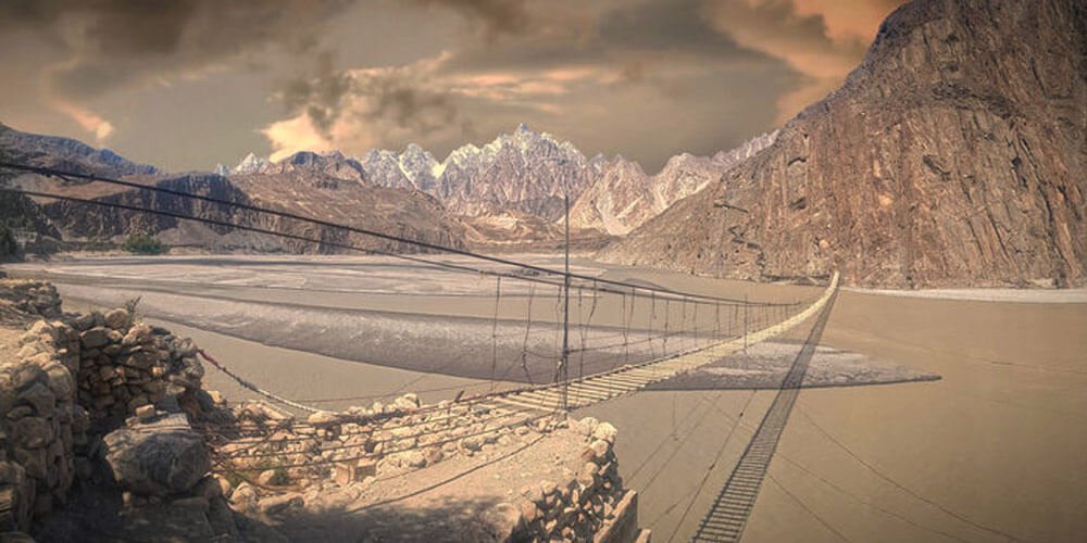 Hussaini Suspension Bridge Overview - Hussaini Suspension Bridge Hunza Pakistan 