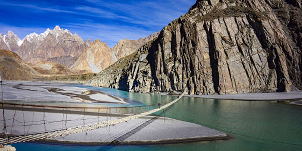 Overview of Hussaini Suspension Bridge - Hussaini Suspension Bridge Hunza Pakistan 