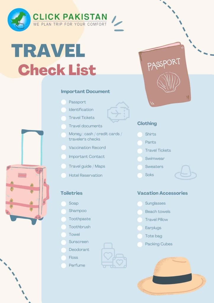 honeymoon tour checklists